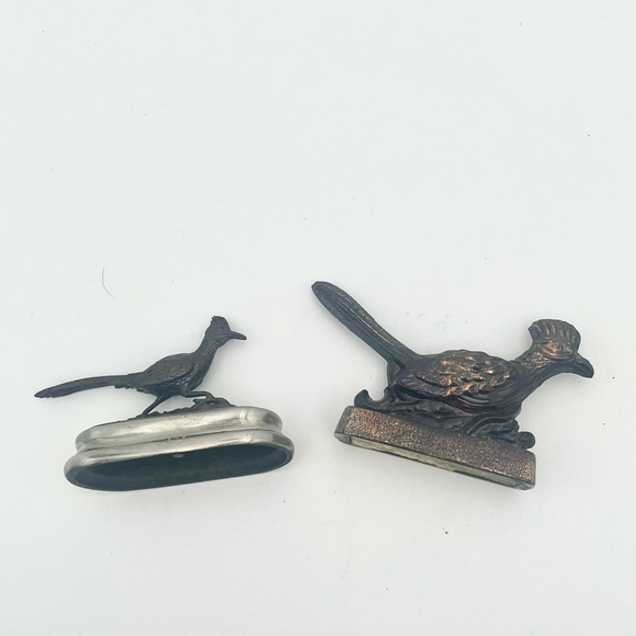 Set Of 2 Brass Road Runner Bird Figurine Collectable Decor - Picture 4 of 6